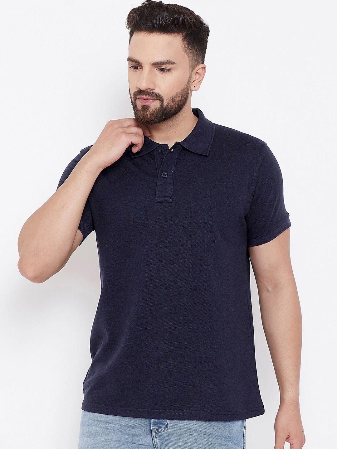 Cotton Blend Solid Half Sleeves Polo T-Shirt