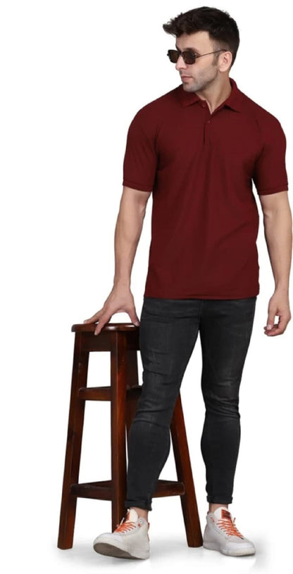 Men's Half Sleeves Polo Neck T-shirt