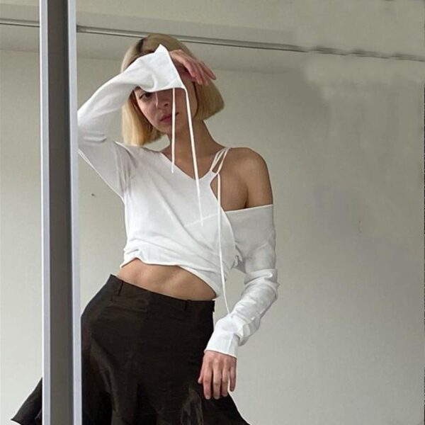 Two Fake Spliced Long-sleeved T-shirts And Tops - Image 6