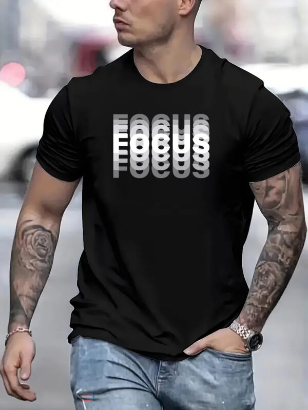 Focused On Printed Men's T-shirts, Summer Casual And Comfortable T-shirts, Men's Clothing Tops, Suitable For Daily Activities - Image 2