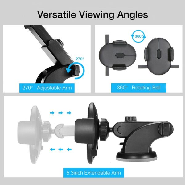 Car Phone Holder Long Rod Telescopic Car Dashboard Suction Cup Type - Image 4