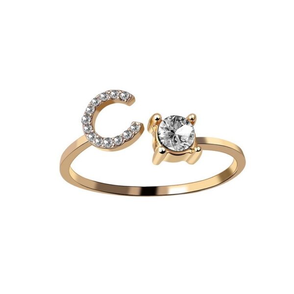 New Design Adjustable 26 Initial Letter Ring Fashion Jewelry For Women Simple Elegant Jewelry - Image 10