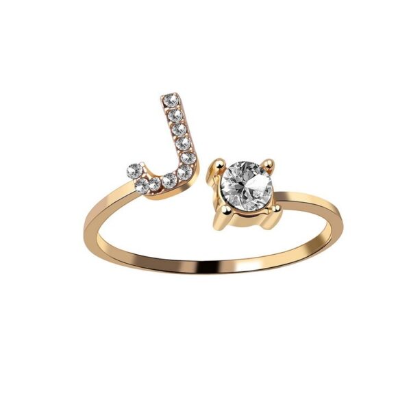 New Design Adjustable 26 Initial Letter Ring Fashion Jewelry For Women Simple Elegant Jewelry - Image 8