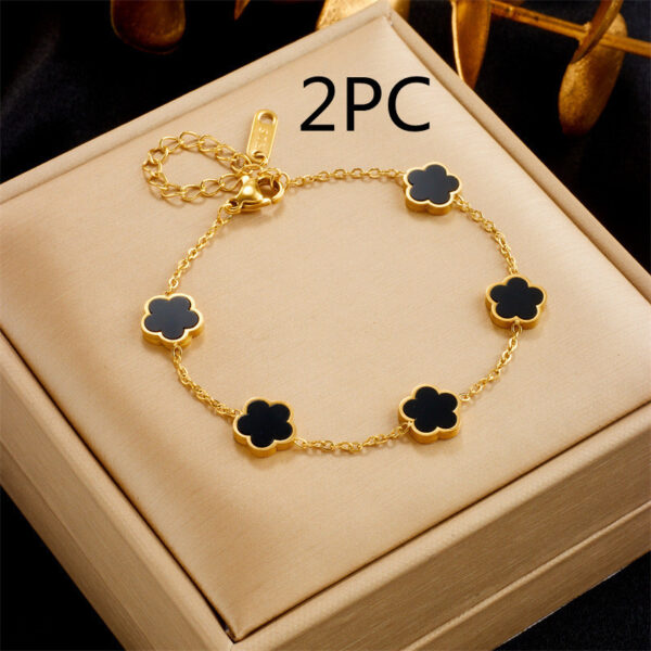 Small Fresh And Lovely Green Drop Gum Flower Gold Bracelet Jewelry - Image 8