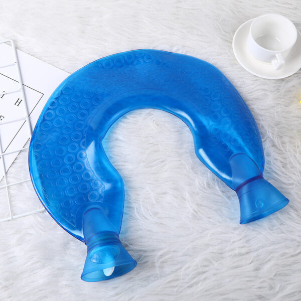 LU-shaped Wide Mouth Knob Hot Water Bottle Mini Transparent PVC Hot Water Bottle - Image 5