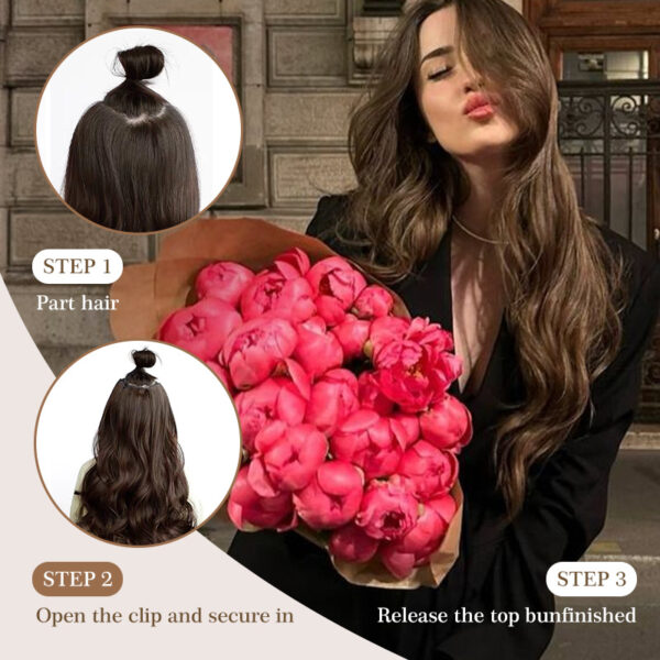 Holdbalance Clip In Hair Extensions Long Straight Wavy Synthetic Hairpiece,Natural & Soft Hair &Blends Well Hair Extension, Daily Use, Party Use Best Everyday Fashion Accessories - Image 2