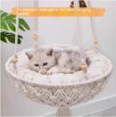 Cat Hammock Swing Bed with Cushion – Hanging Nest Basket for Cats