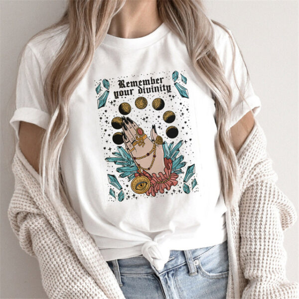 Fashion Tarot Women Print T-shirts Female Cartoon Tops - Image 5