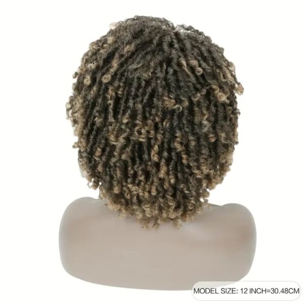 Short Hair Braided Non-toxic Wig African Curly Wig Synthetic Wig African Hair Braided Hook Braided Wig Dirty Braid Headgear - Image 2