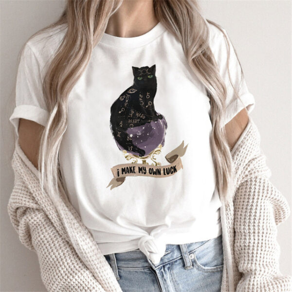 Fashion Tarot Women Print T-shirts Female Cartoon Tops - Image 3