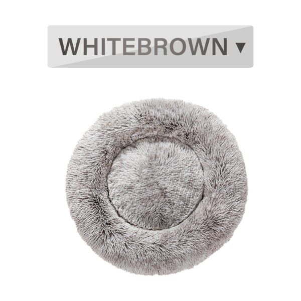 Fluffy Donut Dog Bed  Warm Soft Long Plush Pet Cushion Dog House Cat  Bed Washable Pet Sofa Mat Calming Samll Large Dog Beds - Image 4