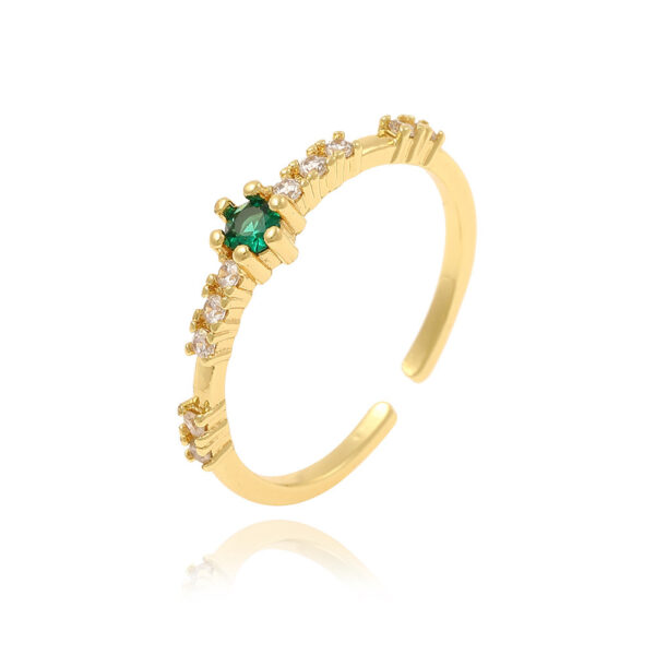 Women's Copper Micro-inlaid Light Luxury Petal Ring - Image 5