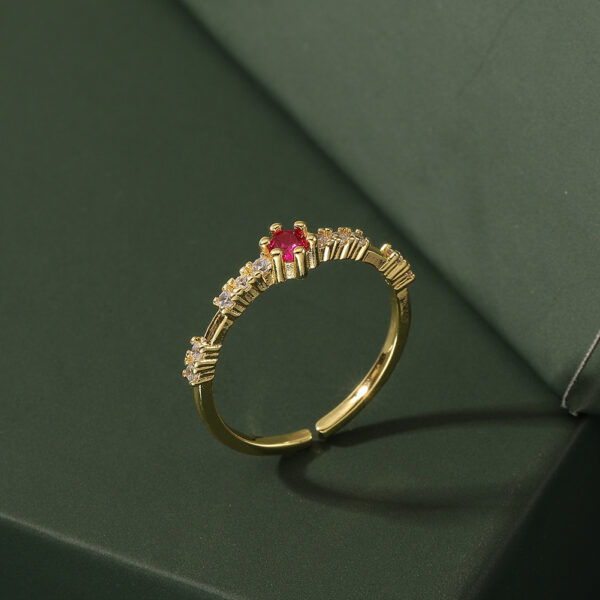 Women's Copper Micro-inlaid Light Luxury Petal Ring - Image 6