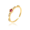 Women's Copper Micro-inlaid Light Luxury Petal Ring